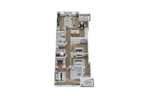 Floor plan for 3 beds, 2 baths, 1528 sqft